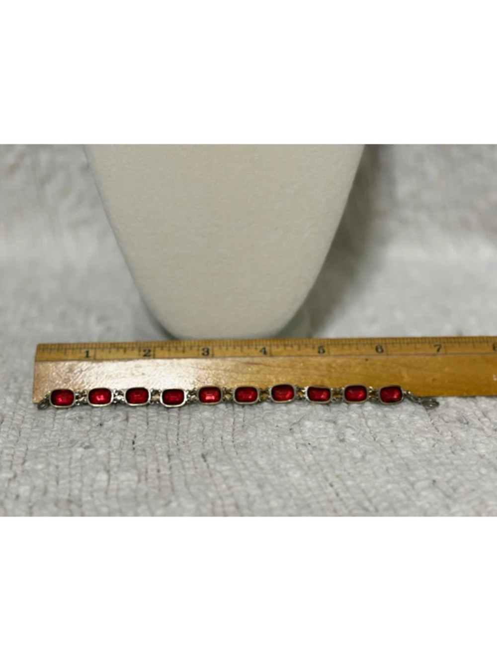 Red and silver toned bracelet stamped “Germany” Costume Jewelry